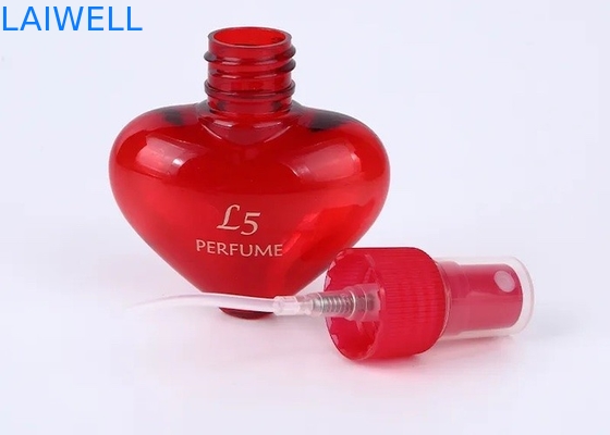 Il cuore 40ML ha modellato le brocche di plastica dell'ANIMALE DOMESTICO di profumo della capacità portatile su ordinazione dello spruzzo con il coperchio a vite