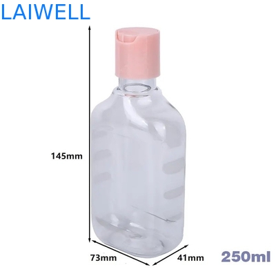 Recipienti di plastica riutilizzabili delle bottiglie trasparenti della lozione del quadrato dell'ANIMALE DOMESTICO di 73*41*145MM 250ML Eco per l'organizzazione domestica
