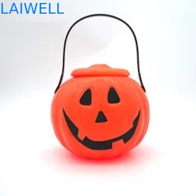 Canestro su ordinazione riutilizzabile di Candy della lanterna del secchio della zucca di Halloween dei recipienti di plastica dei pp con la maniglia