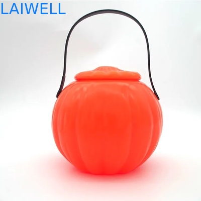 Canestro su ordinazione riutilizzabile di Candy della lanterna del secchio della zucca di Halloween dei recipienti di plastica dei pp con la maniglia
