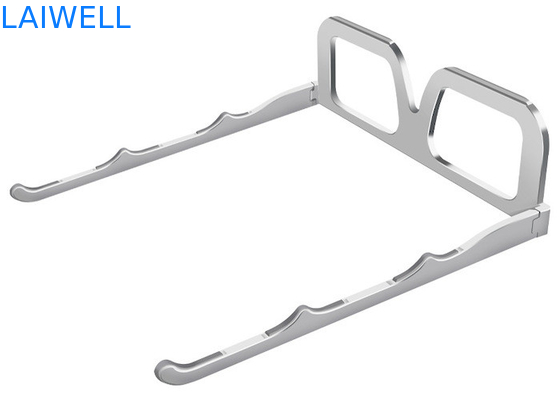Progetti il supporto per il cliente di alluminio d'argento pieghevole del computer portatile del metallo del supporto del blocco note di vetro