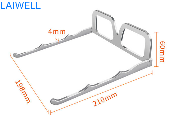 Progetti il supporto per il cliente di alluminio d'argento pieghevole del computer portatile del metallo del supporto del blocco note di vetro