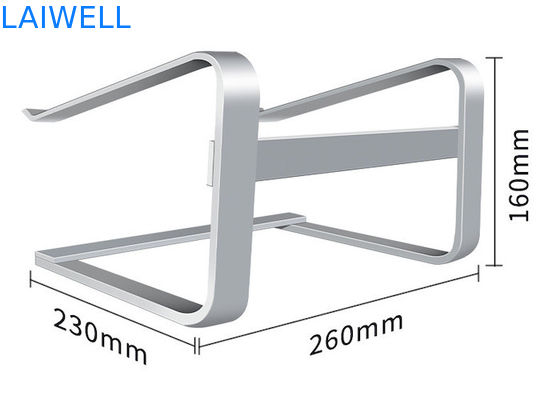 Supporto da tavolino di alluminio d'argento del computer portatile del metallo del peso leggero di 260*230*160MM