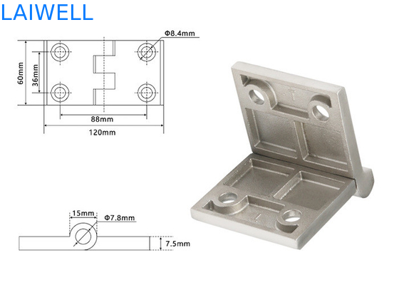120*60*8MM Custom Metal Die Casting Large Thick Bearing Industrial Hardware Chassis Cabinet Cerniera in acciaio inossidabile
