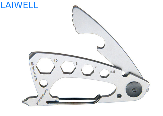 74*35*6MM Sabbiatura di precisione 420 Acciaio inossidabile Mini Multi-purpose EDC Tool Card Silver Metal Bottle Opener