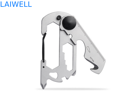 74*35*6MM Sabbiatura di precisione 420 Acciaio inossidabile Mini Multi-purpose EDC Tool Card Silver Metal Bottle Opener