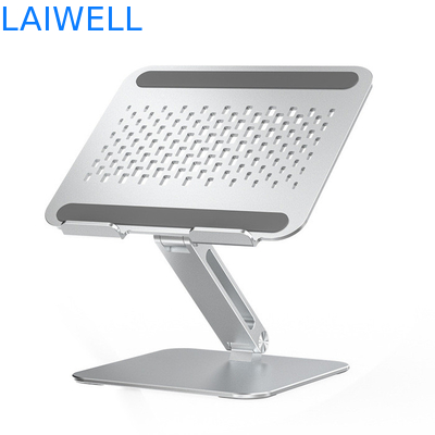 Supporto di raffreddamento per laptop regolabile in alluminio pieghevole argento portatile da 260 * 230 * 56MM per scrivania