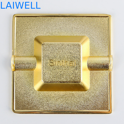 Elegante portabile 100*100MM posacenere in metallo rivestito di colore oro realizzato con materiali riciclati