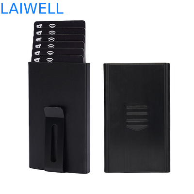Portable 60*15*100MM Silver Anodized Aluminum Card Wallet con incisione laser personalizzabile