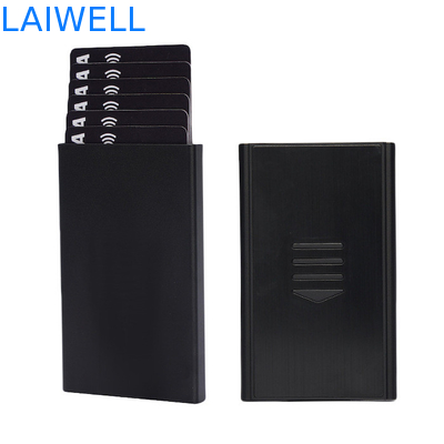 Portable 60*15*100MM Silver Anodized Aluminum Card Wallet con incisione laser personalizzabile