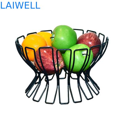 25*22*16CM Logo con incisione al laser Nero Fornire European Iron Art Cesto di frutta utensili domestici in metallo Per le esigenze del cliente