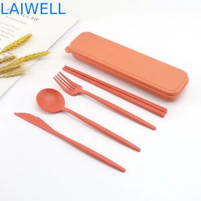 Apparecchi da tavola ecologici leggeri Accessori per alimenti Fibra di paglia di grano a 4 PC Set di apparecchi da tavola per ambienti ad alta temperatura