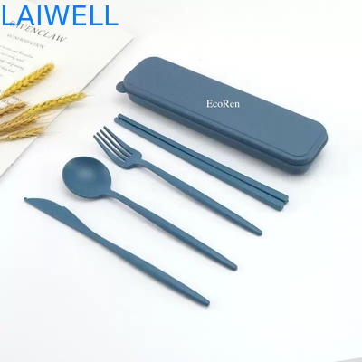 Apparecchi da tavola ecologici leggeri Accessori per alimenti Fibra di paglia di grano a 4 PC Set di apparecchi da tavola per ambienti ad alta temperatura