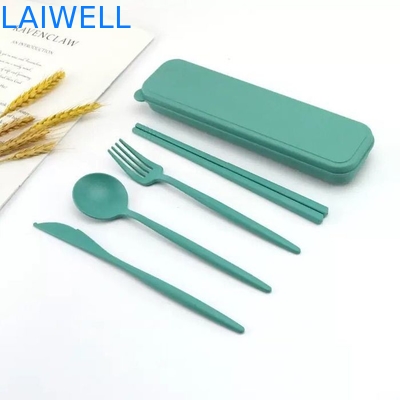 Apparecchi da tavola ecologici leggeri Accessori per alimenti Fibra di paglia di grano a 4 PC Set di apparecchi da tavola per ambienti ad alta temperatura
