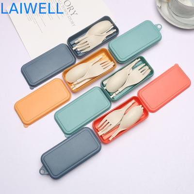 Set di posate portatili in fibra di paglia di grano verde da 5 PC, versatili, biodegradabili, accessori per posate, sostenibili e adatti a pasti caldi e freddi