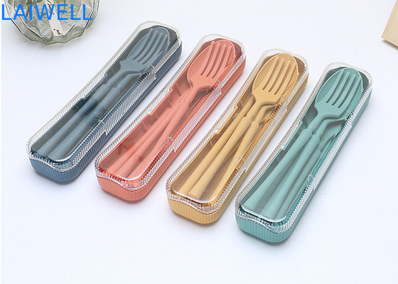 Set di posate pieghevoli da 4 PC Resistente alle alte temperature Accessoiri per posate ecologiche Fabbricati con fibre di paglia di grano Di varie dimensioni Eco-friendly And Durable