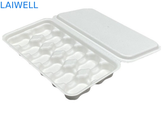 Bianco colore sostenibile Bagasse Coffee Tray Box Non tossico e sicuro per il contatto alimentare Biodegradabile EcoPack Accessori con marchio personalizzato