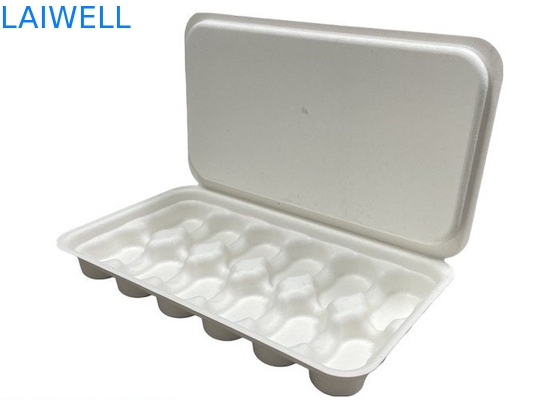 Bianco colore sostenibile Bagasse Coffee Tray Box Non tossico e sicuro per il contatto alimentare Biodegradabile EcoPack Accessori con marchio personalizzato