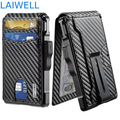 11.2*7.4*1.7cm Nero Porta carte RFID in alluminio ad alta capacità Contiene fino a 12 carte Perfetto per viaggi d'affari Design di lusso