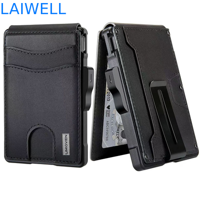 11.2*7.4*1.7cm Nero Porta carte RFID in alluminio ad alta capacità Contiene fino a 12 carte Perfetto per viaggi d'affari Design di lusso