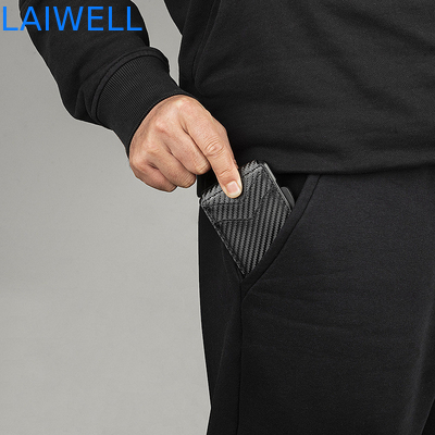 11.2*7.4*1.7cm Nero Porta carte RFID in alluminio ad alta capacità Contiene fino a 12 carte Perfetto per viaggi d'affari Design di lusso