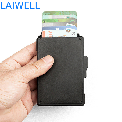 11.2*7.4*1.7cm Nero Porta carte RFID in alluminio ad alta capacità Contiene fino a 12 carte Perfetto per viaggi d'affari Design di lusso