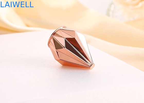 Tappo per flacone di profumo in lega di zinco color oro a forma di diamante unico di lusso per tappi di flaconi di profumo, pressofusione e lavorazione CNC