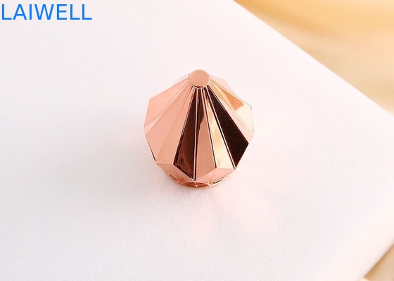 Tappo per flacone di profumo in lega di zinco color oro a forma di diamante unico di lusso per tappi di flaconi di profumo, pressofusione e lavorazione CNC