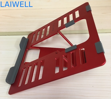 Supporto portatile Ipad del computer portatile del metallo del peso leggero rosso dello SGS 4mm che legge supporto