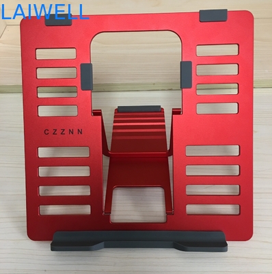 Supporto portatile Ipad del computer portatile del metallo del peso leggero rosso dello SGS 4mm che legge supporto