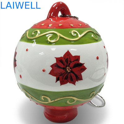 Alimentatore ceramico all'aperto dell'uccello del metallo della palla di Natale con il piatto di timbratura placcato dell'alimento del ferro