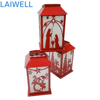 anti lampada di uragano di Natale del metallo della ruggine 140*140*245mm antivento per la decorazione