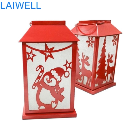anti lampada di uragano di Natale del metallo della ruggine 140*140*245mm antivento per la decorazione