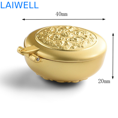 Il portacenere di lusso della tasca del metallo del diametro 40mm di placcatura di colore dell'oro ha personalizzato