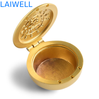 Il portacenere di lusso della tasca del metallo del diametro 40mm di placcatura di colore dell'oro ha personalizzato