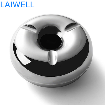 Portacenere portatile antico d'argento brillante di 12cm Mini Pocket Ashtray Doughnut Shaped