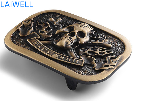 Il metallo di progettazione di forma del cranio fermaglio di cinghia in lega di zinco di placcaggio d'ottone della pressofusione