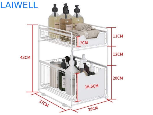 scaffale di stoccaggio della cucina della fila degli articoli da cucina 2 di acciaio inossidabile 37L*21.5W*43Hcm