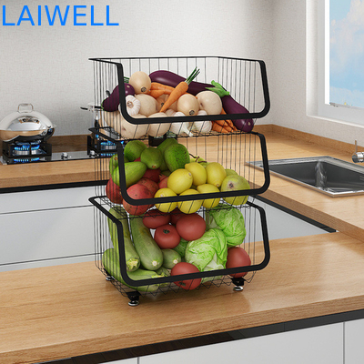 Scaffale d'accantonamento di verdure a più strati degli articoli da cucina smontabili di acciaio inossidabile del nero dell'OEM