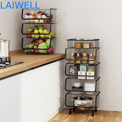 Scaffale d'accantonamento di verdure a più strati degli articoli da cucina smontabili di acciaio inossidabile del nero dell'OEM