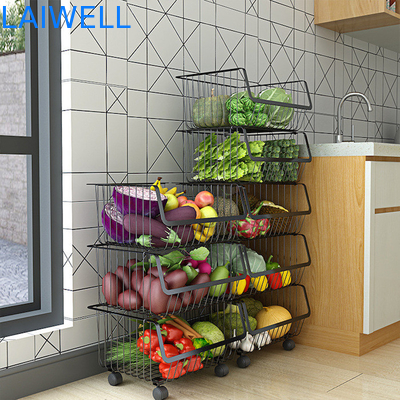 Scaffale d'accantonamento di verdure a più strati degli articoli da cucina smontabili di acciaio inossidabile del nero dell'OEM