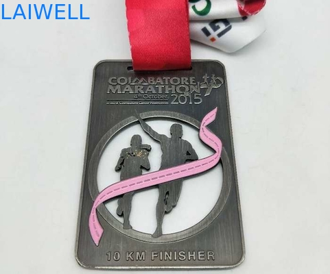 PVD che placca le medaglie maratone di verniciatura in lega di zinco Grey Hollow Out