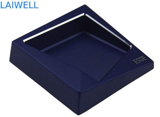 Posacenere tascabile in metallo blu placcato in alluminio pressofuso, design geometrico creativo personalizzabile e portatile