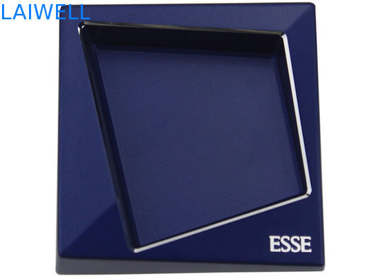 Posacenere tascabile in metallo blu placcato in alluminio pressofuso, design geometrico creativo personalizzabile e portatile