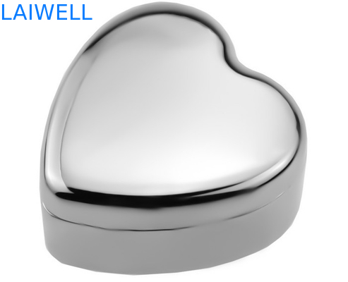 Contenitore di gioielli in lega di zinco di placcaggio d'argento del cuore dell'elettrodomestico del metallo di PVD inossidabile