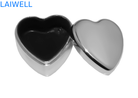 Contenitore di gioielli in lega di zinco di placcaggio d'argento del cuore dell'elettrodomestico del metallo di PVD inossidabile
