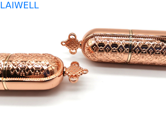OEM Zinc Alloy Metal Die Casting Lipstick Tube con disegno di nodo cinese per prodotti di bellezza di fascia alta