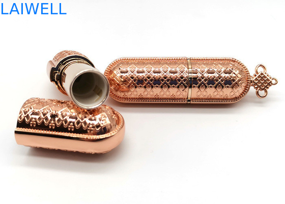 OEM Zinc Alloy Metal Die Casting Lipstick Tube con disegno di nodo cinese per prodotti di bellezza di fascia alta