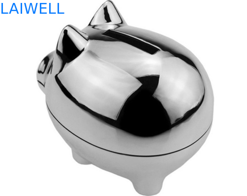 Elettrodomestico Mini Coin Bank placcato argento in lega di zinco del metallo dell'incisione laser