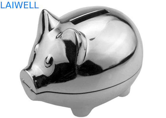 Elettrodomestico Mini Coin Bank placcato argento in lega di zinco del metallo dell'incisione laser